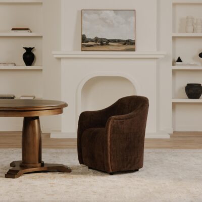 Drava Rolling Dining Chair Dark Brown OA-1034-20 OA 1034 20 30