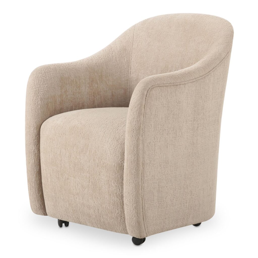 Drava Rolling Dining Chair Beige - Image 2