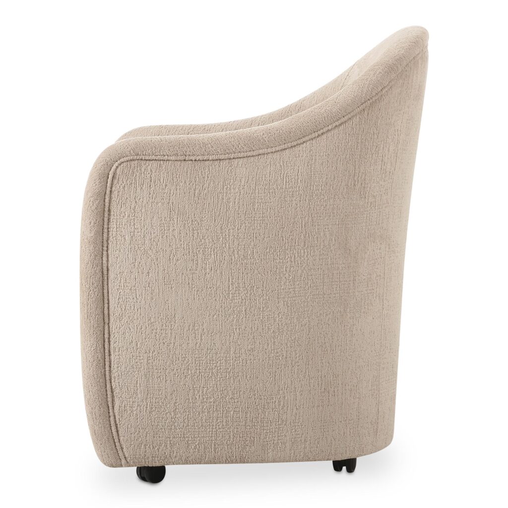 Drava Rolling Dining Chair Beige - Image 3