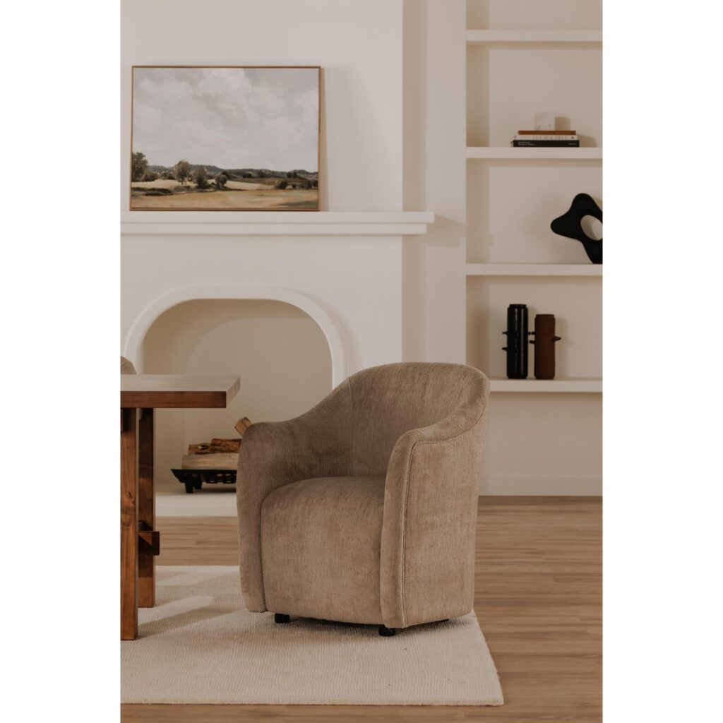 Drava Rolling Dining Chair Beige - Image 9