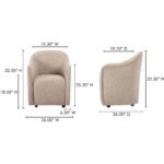 Drava Rolling Dining Chair Beige OA-1034-34 OA 1034 34 70
