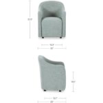 Drava Rolling Dining Chair Light Blue 5 Drava Rolling Dining Chair Light Blue OA-1034-45 OA 1034 45 70 dim