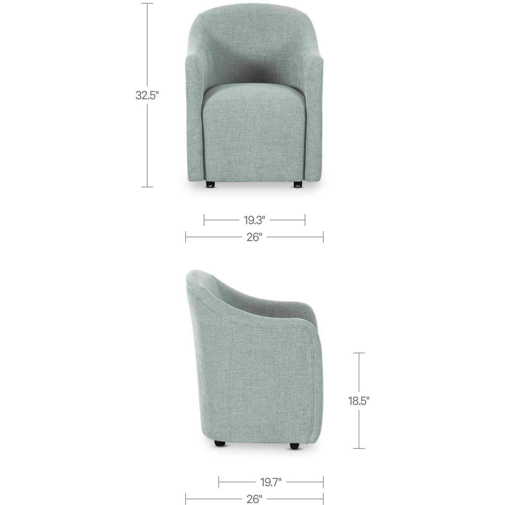 Drava Rolling Dining Chair Light Blue 3 Drava Rolling Dining Chair Light Blue - Image 3