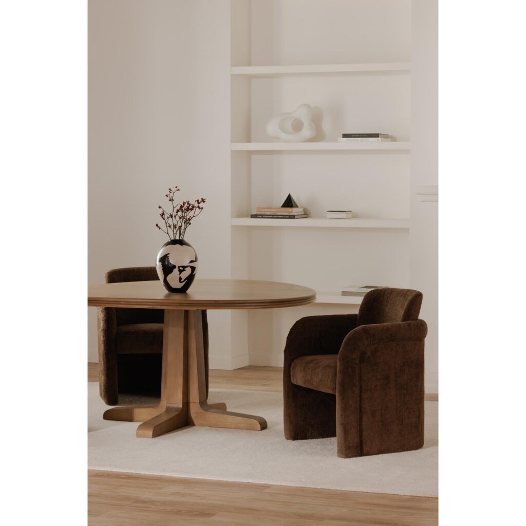 Mesto Rolling Dining Chair Dark Brown - Image 12