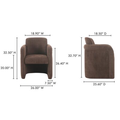 Mesto Rolling Dining Chair Dark Brown OA-1035-20 OA 1035 20 70