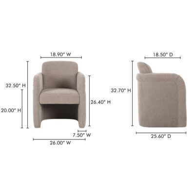 Mesto Rolling Dining Chair Taupe OA-1035-39 OA 1035 39 70