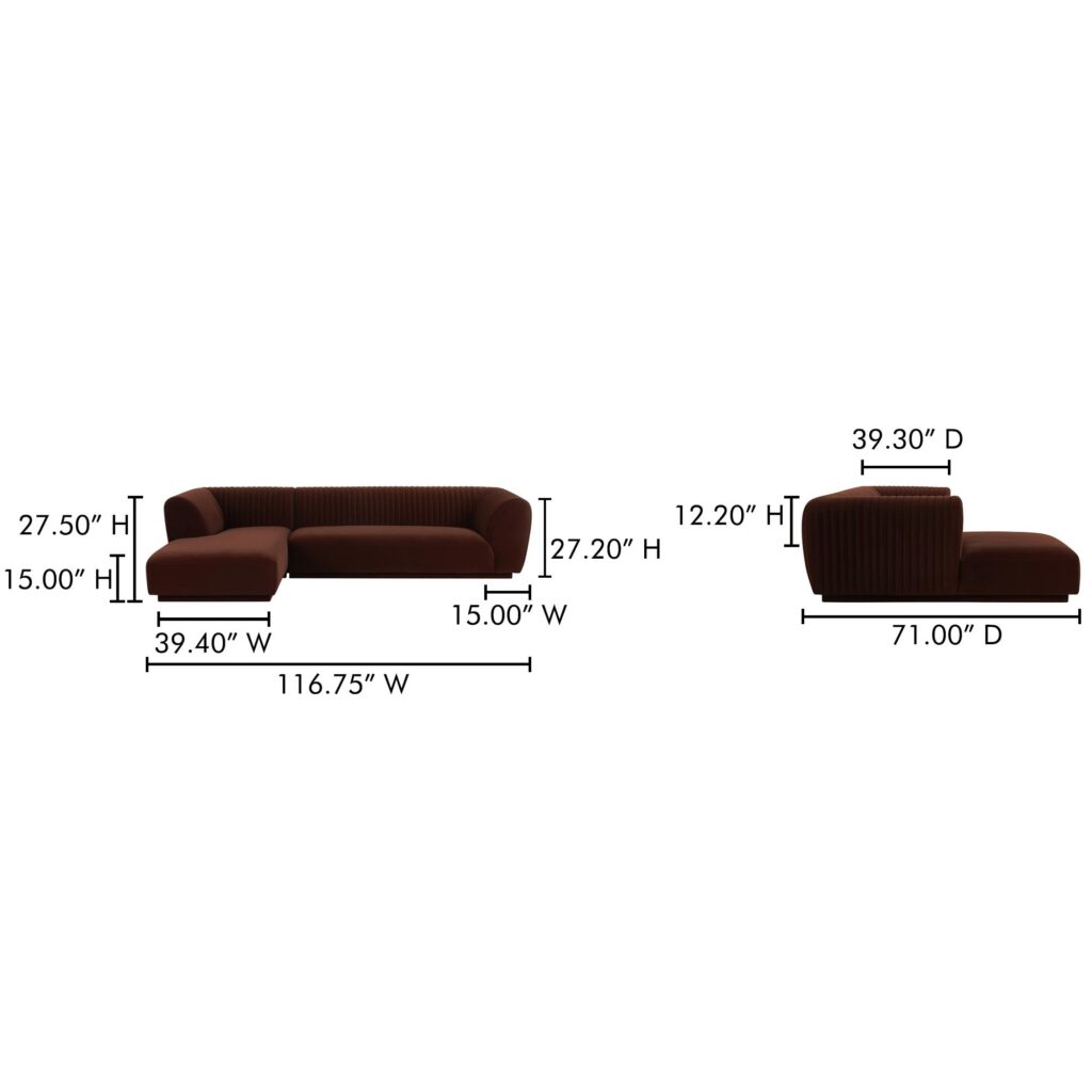 Zandro Left Sectional Warm Brown - Image 10