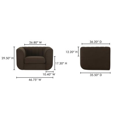 Rosy Lounge Chair Dark Brown OA-1037-20 OA 1037 20 70