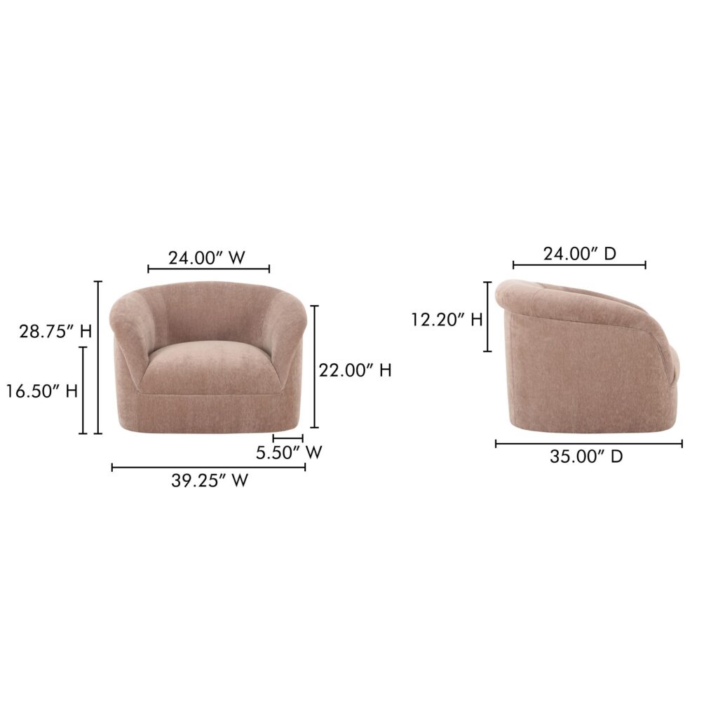 Thora Lounge Chair Blush - Image 11