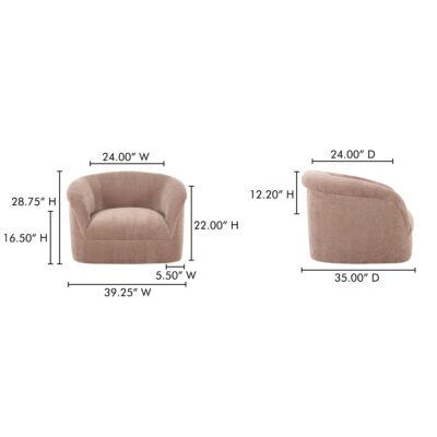 Thora Lounge Chair Blush OA-1039-33 OA 1039 33 70