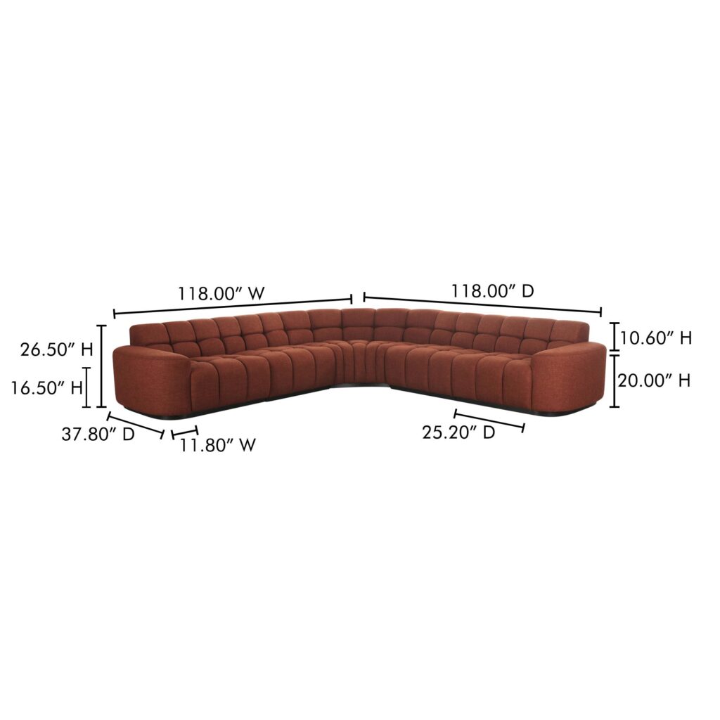 Roman L-Shaped Sectional Rust - Image 12