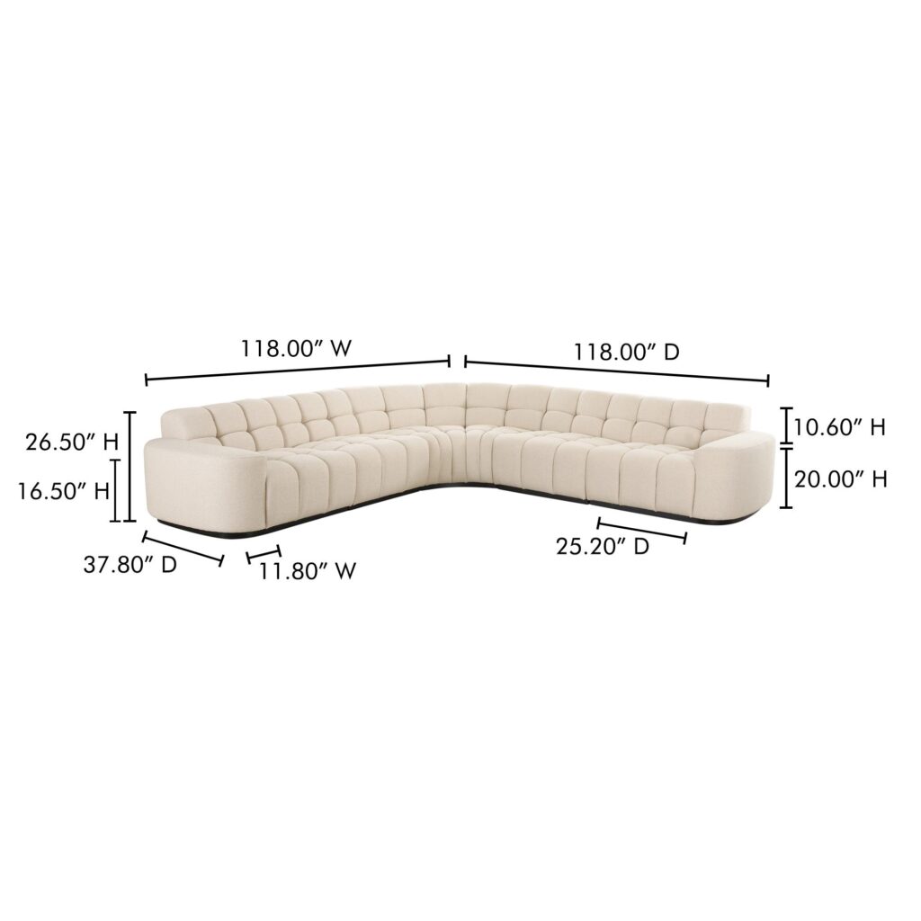 Roman L-Shaped Sectional Oat - Image 12