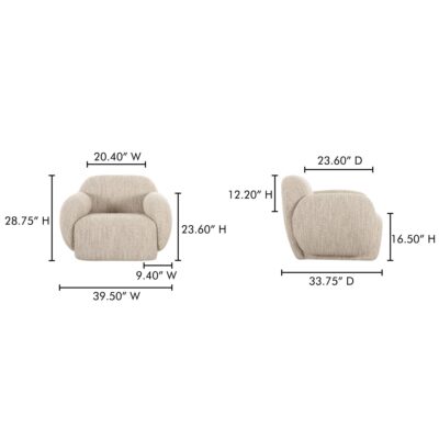 Hazel Lounge Chair Off White OA-1043-34 OA 1043 34 70