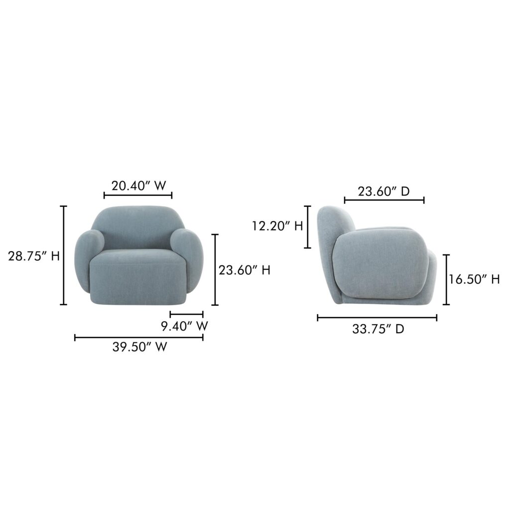 Hazel Lounge Chair Light Blue - Image 9