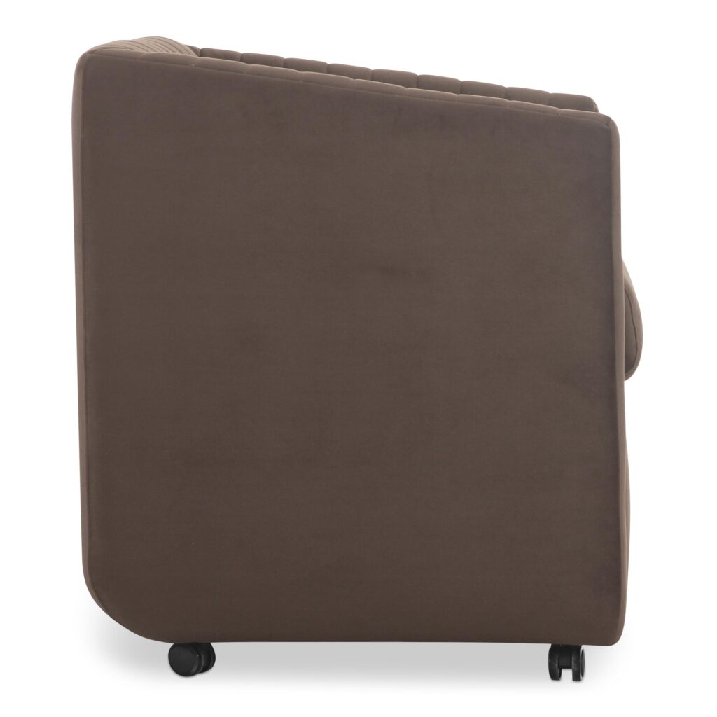 Jane Rolling Dining Chair Brown Velvet - Image 3