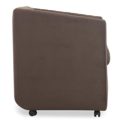 Jane Rolling Dining Chair Brown Velvet OA-1044-20 OA 1044 20 02