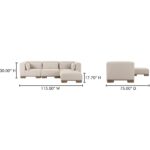 June Lounge Modular Sectional Oatmeal OA-1046-34 OA 1046 34 70
