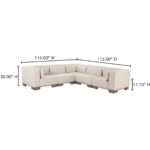 June Classic L-Shaped Modular Sectional Oatmeal OA-1048-34 OA 1048 34 70