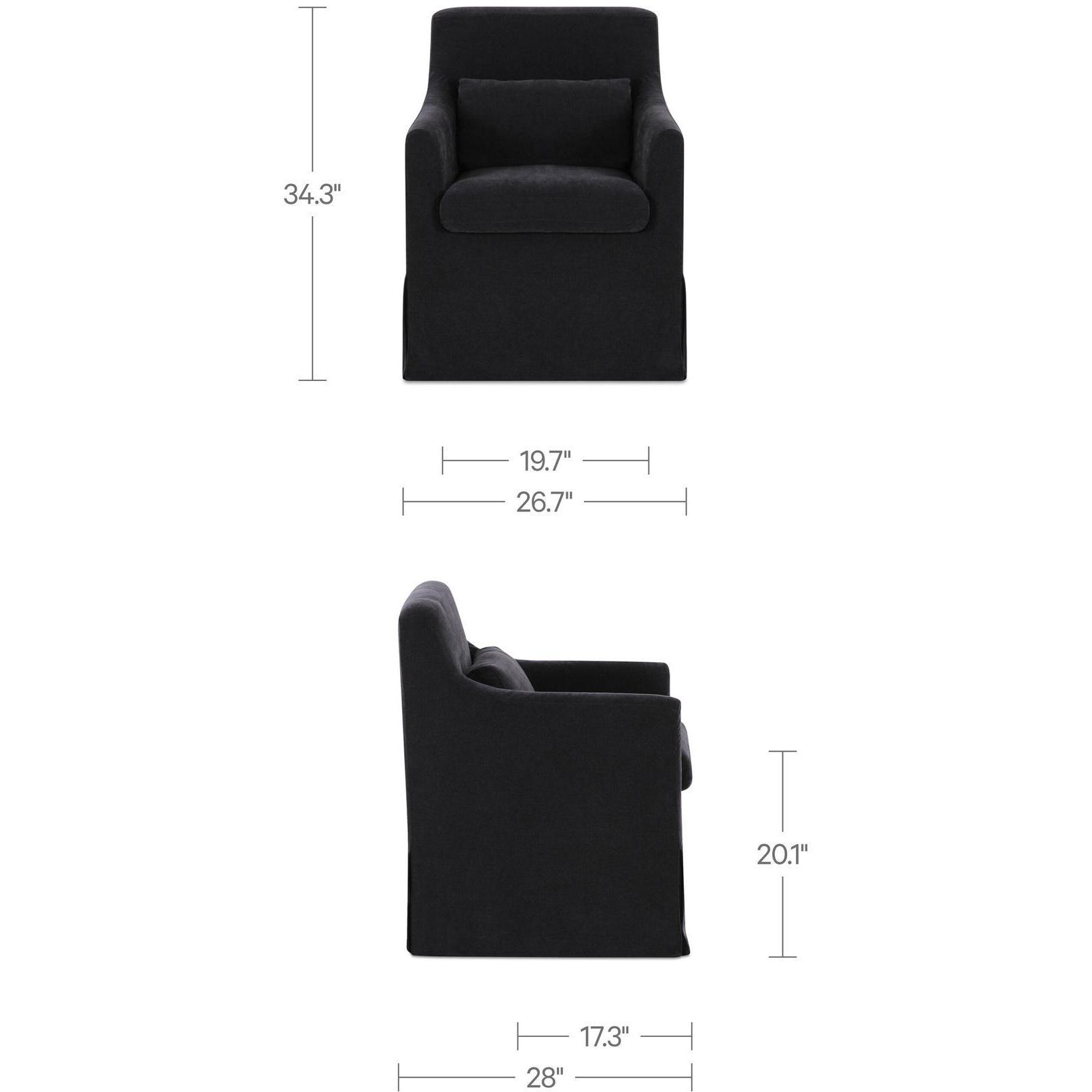Lydia Slipcover Dining Chair Black 3 Lydia Slipcover Dining Chair Black - Image 3