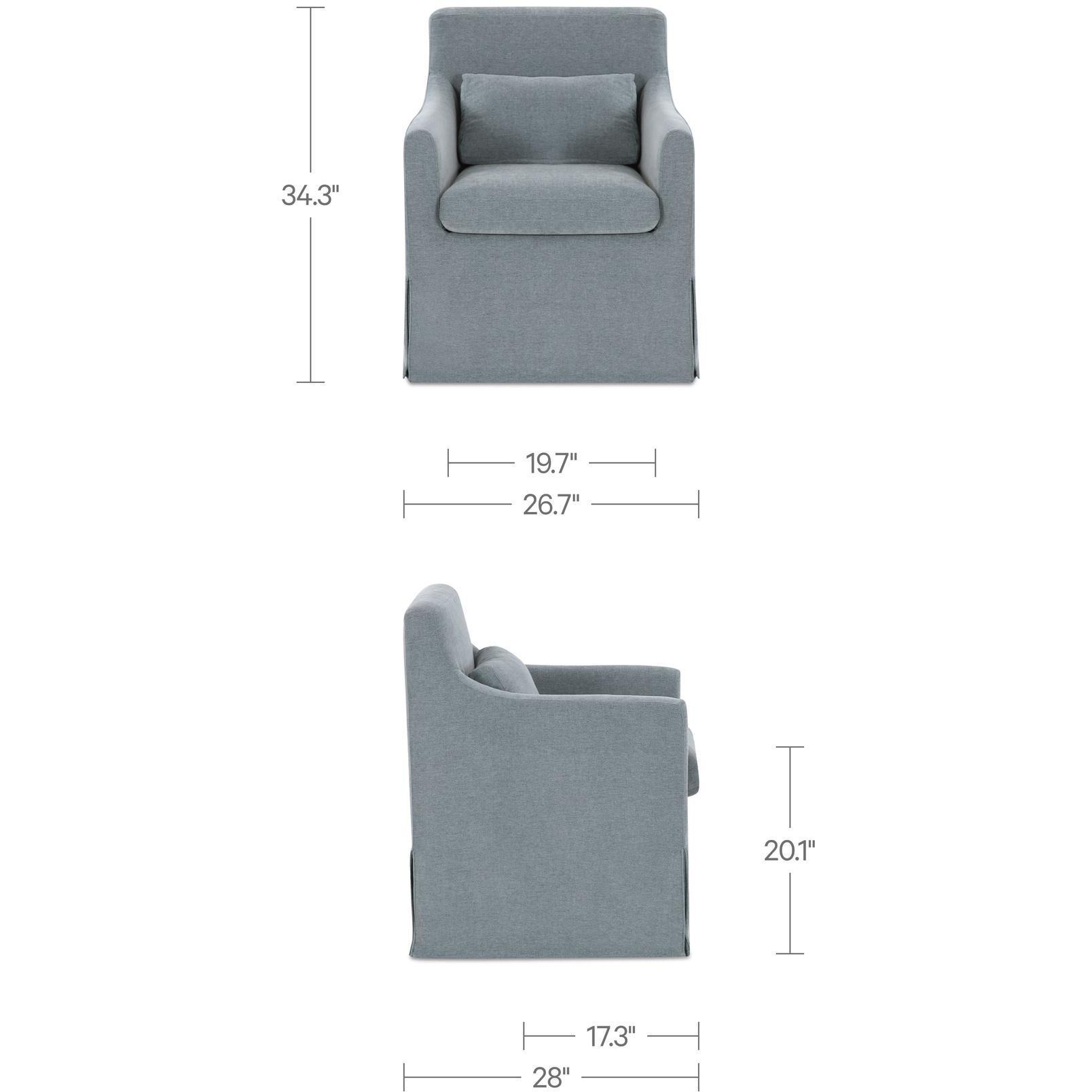 Lydia Slipcover Dining Chair Blue 3 Lydia Slipcover Dining Chair Blue - Image 3