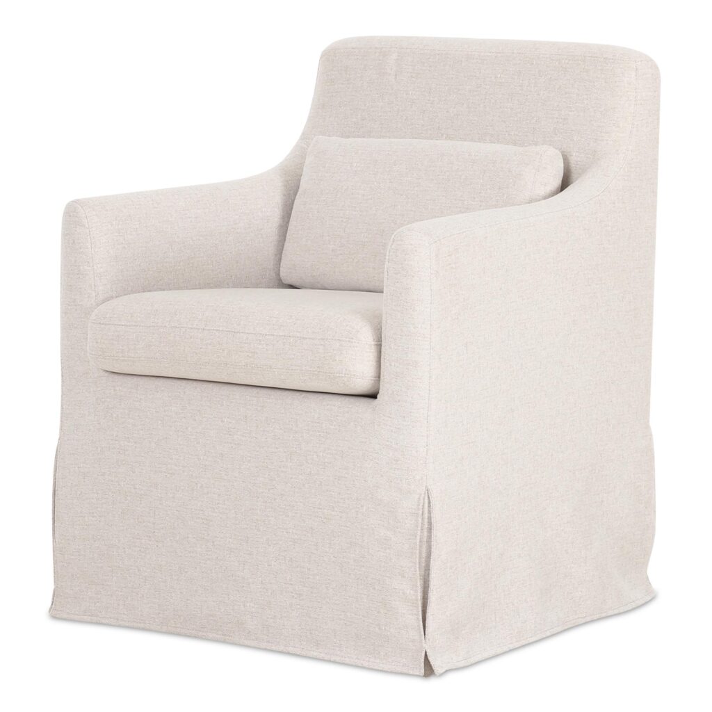 Lydia Slipcover Dining Chair Beige - Image 3