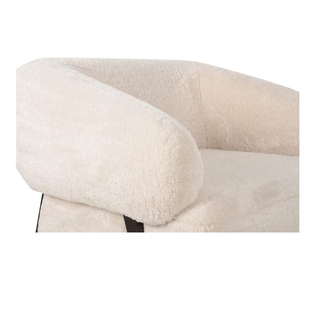 Devlin Lounge Chair Cream Faux Fur - Image 6