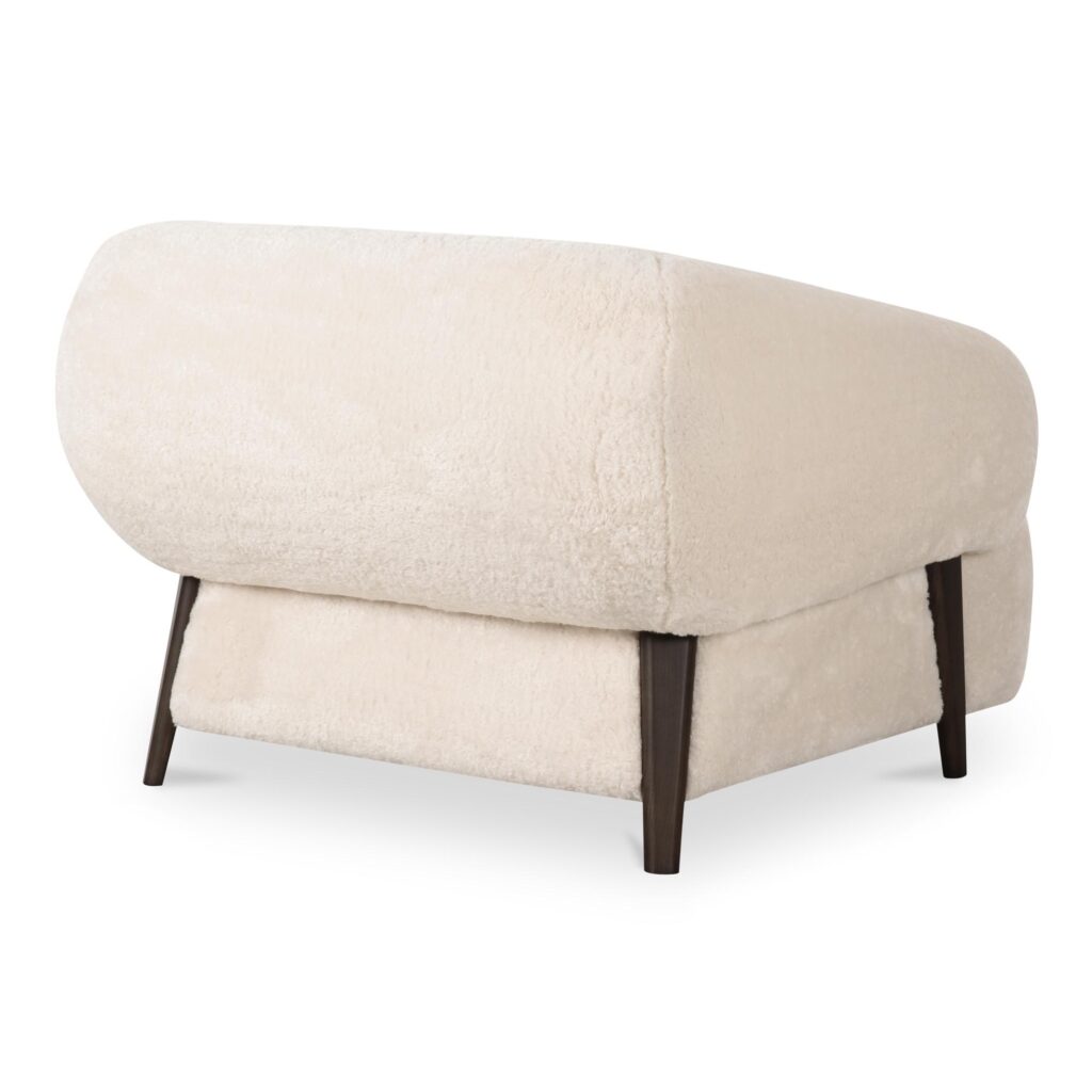 Devlin Lounge Chair Cream Faux Fur - Image 3