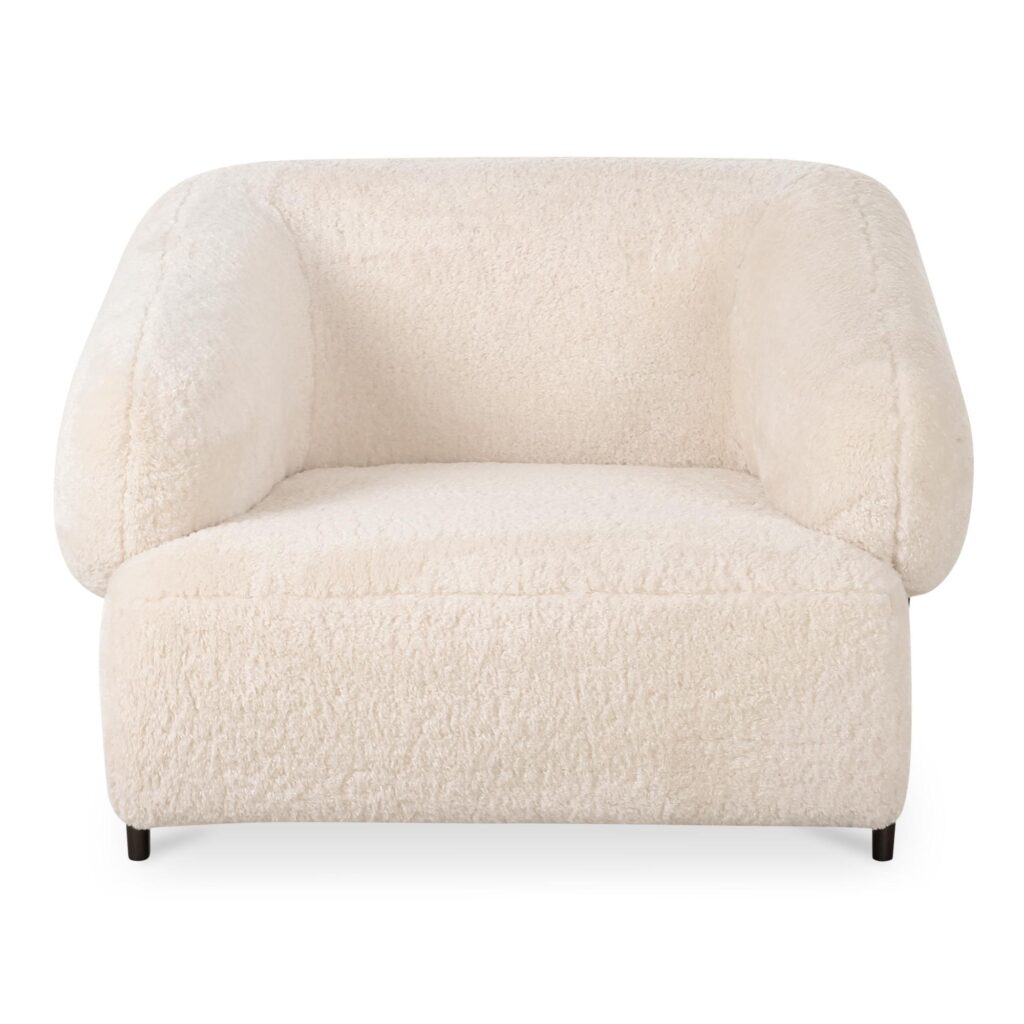 Devlin Lounge Chair Cream Faux Fur