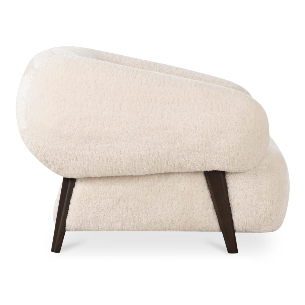 Devlin Lounge Chair Cream Faux Fur - Image 4