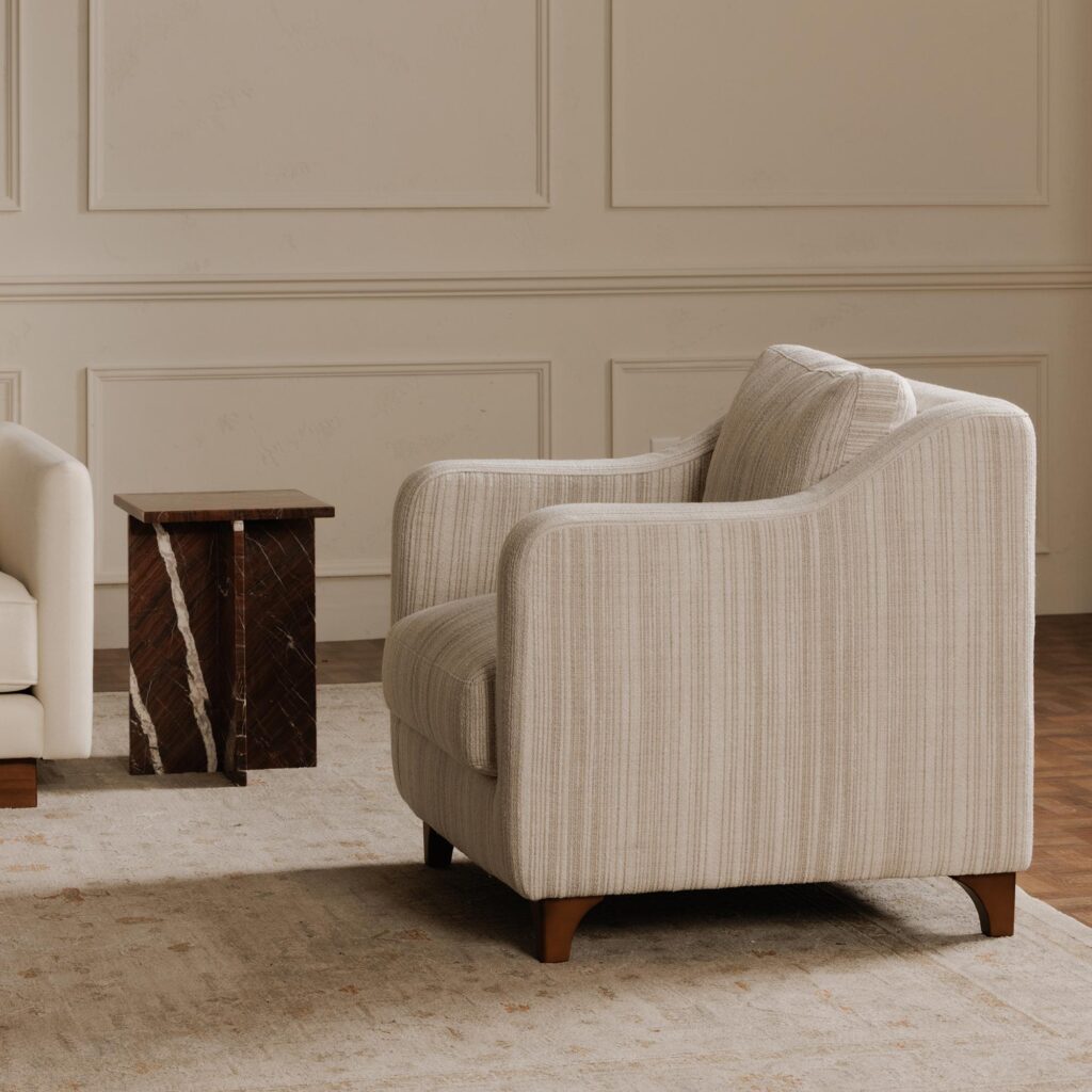 Hewitt Accent Chair Beige Stripe - Image 8