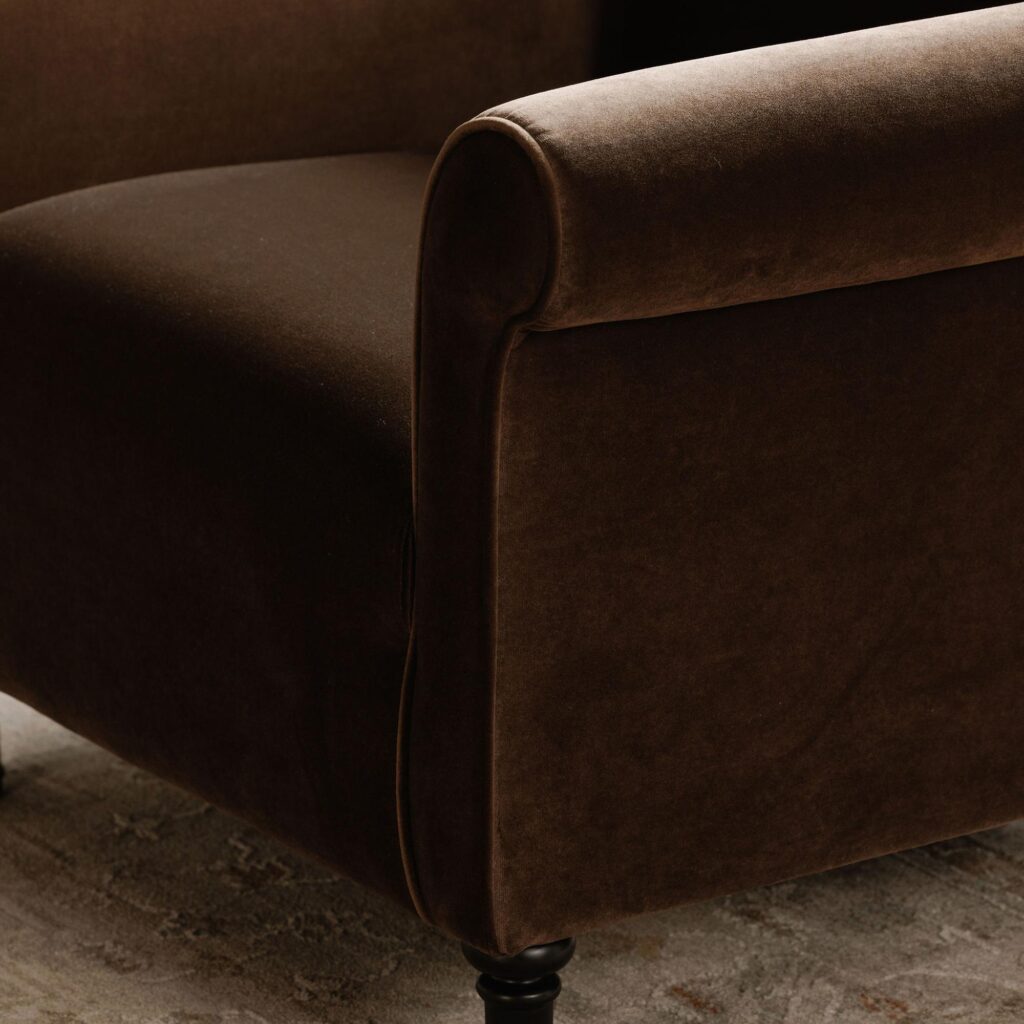 Harmony Accent Chair Dark Brown Faux Mohair - Image 9