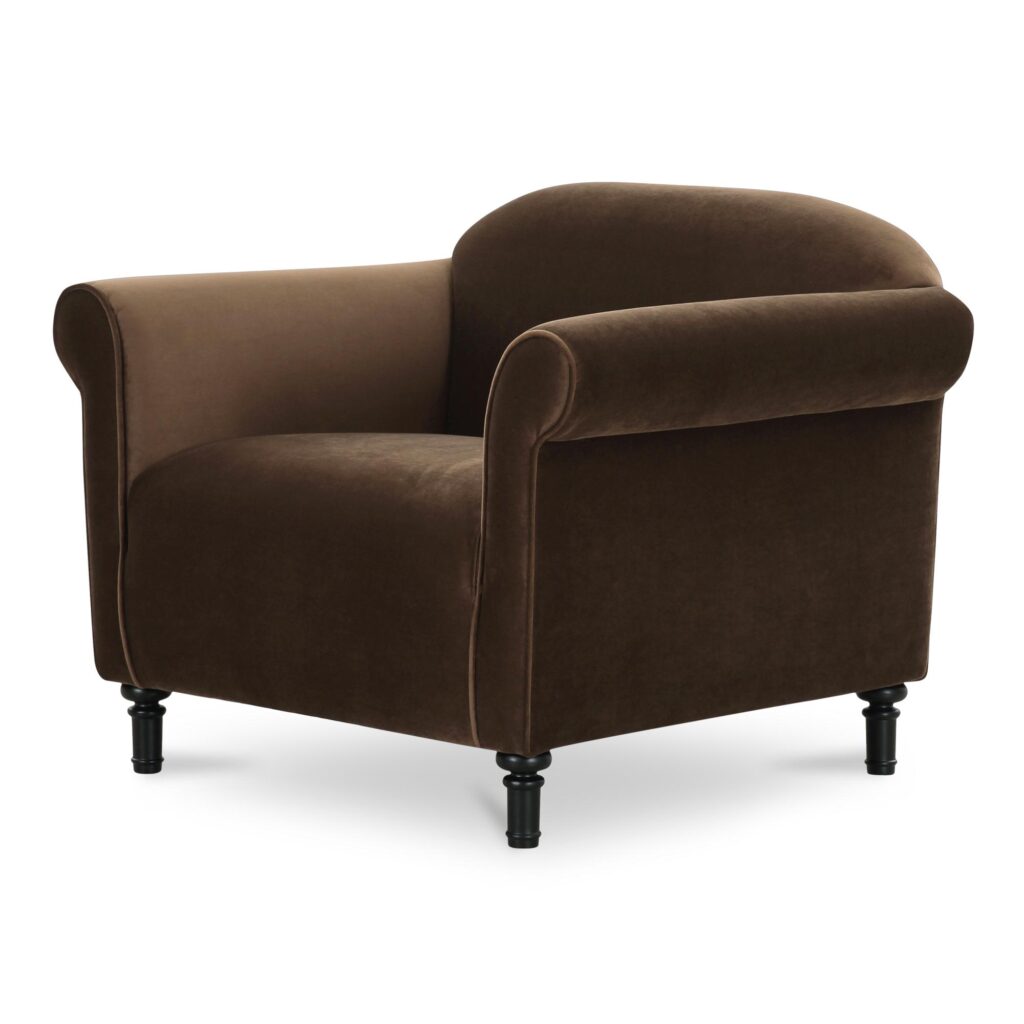 Harmony Accent Chair Dark Brown Faux Mohair - Image 3