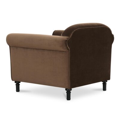 Harmony Accent Chair Dark Brown Faux Mohair OA-1063-20 OA 1063 20 Harmony diagR back shadsilo