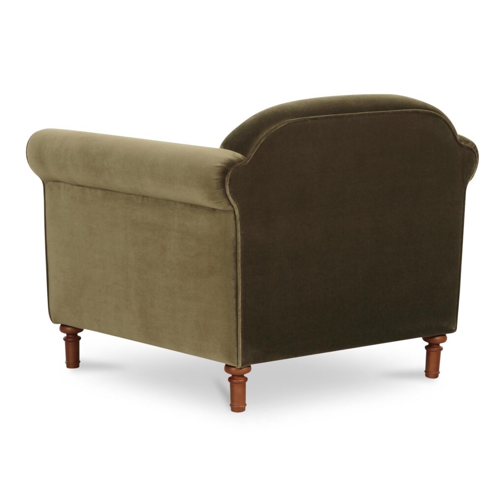 Harmony Accent Chair Dark Green Faux Mohair - Image 2