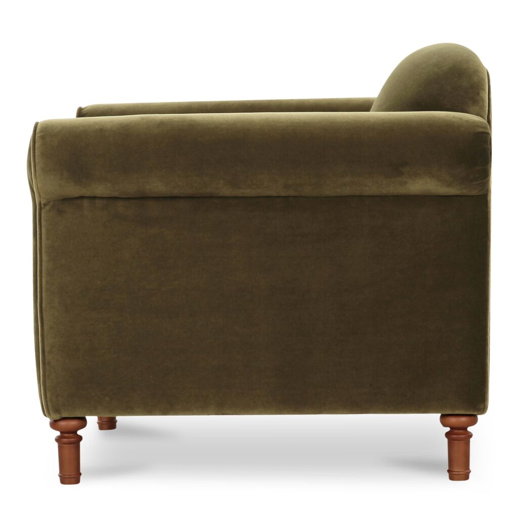 Harmony Accent Chair Dark Green Faux Mohair - Image 4