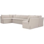 Fable Slipcover Dining Banquette U-Shape Beige 168In OA-1066-34 OA 1066 34 Fable diagL shadsilo