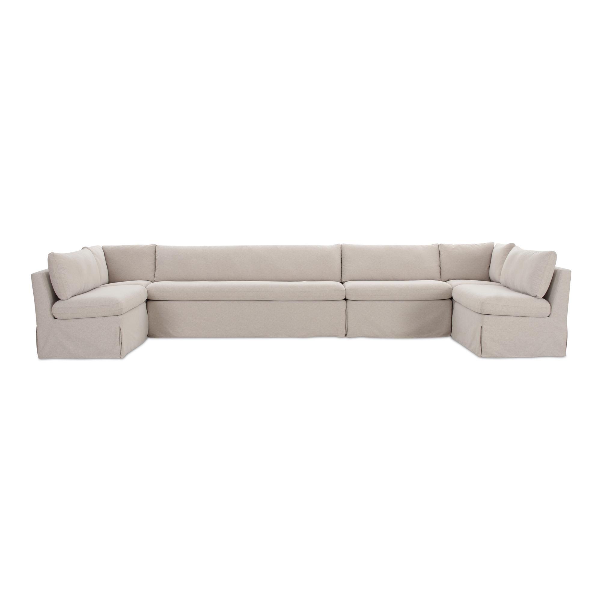 Fable Slipcover Dining Banquette U-Shape Beige 168In