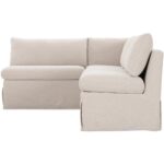 Fable Slipcover Dining Banquette L-Shape Beige 96In OA-1067-34 OA 1067 34 Fable side left shadsilo