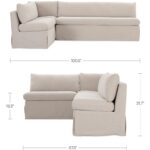 Fable Slipcover Dining Banquette L-Shape Beige 100.5 in. 9 Fable Slipcover Dining Banquette L-Shape Beige 100.5 in. OA-1068-34 OA 1068 34 DIM 70