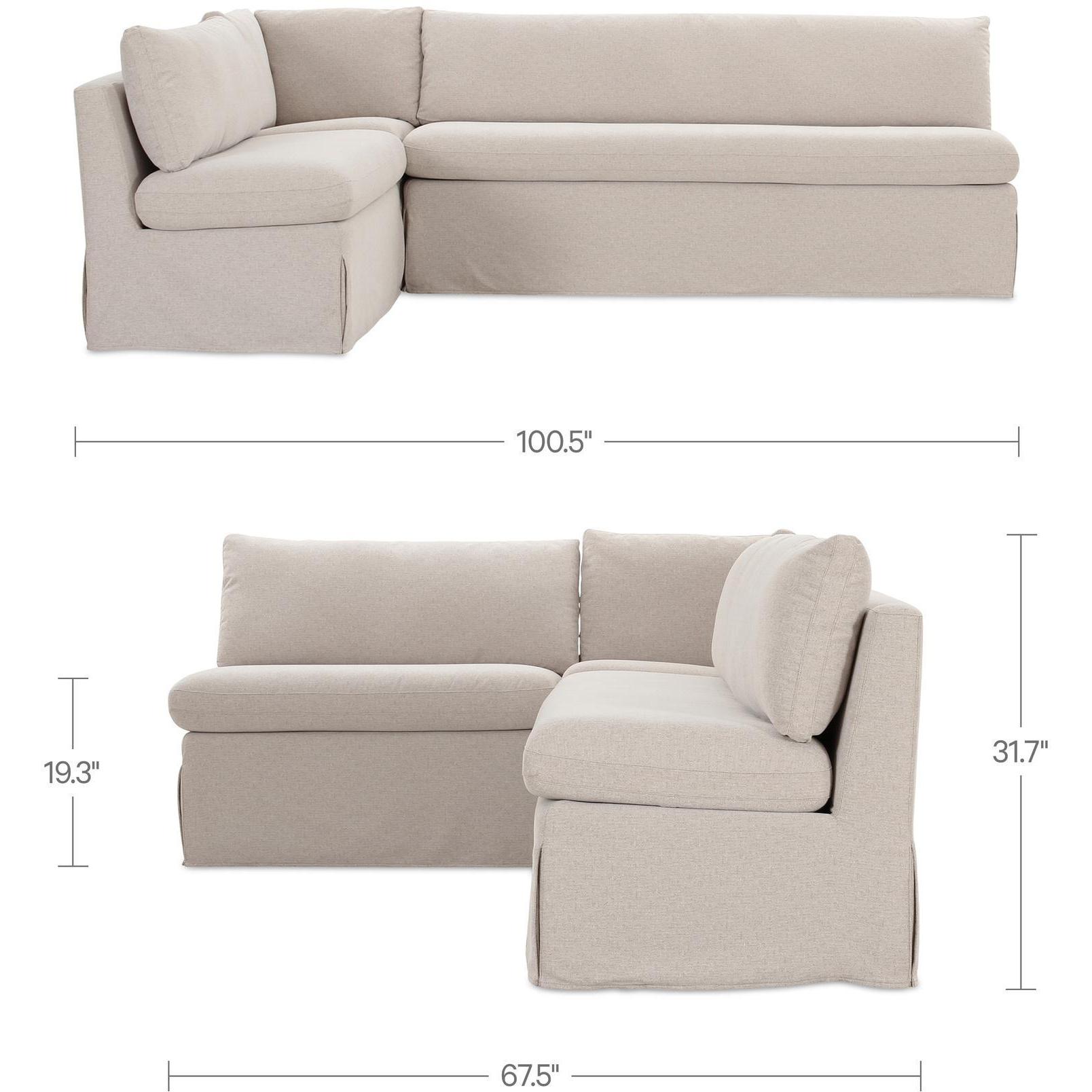 Fable Slipcover Dining Banquette L-Shape Beige 100.5 in. 5 Fable Slipcover Dining Banquette L-Shape Beige 100.5 in. - Image 5