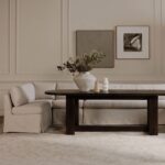 Fable Slipcover Dining Banquette L-Shape Beige 125.5In OA-1069-34 OA 1069 34 00