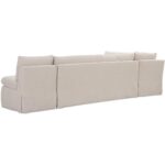 Fable Slipcover Dining Banquette L-Shape Beige 125.5In OA-1069-34 OA 1069 34 Fable diagR back shadsilo