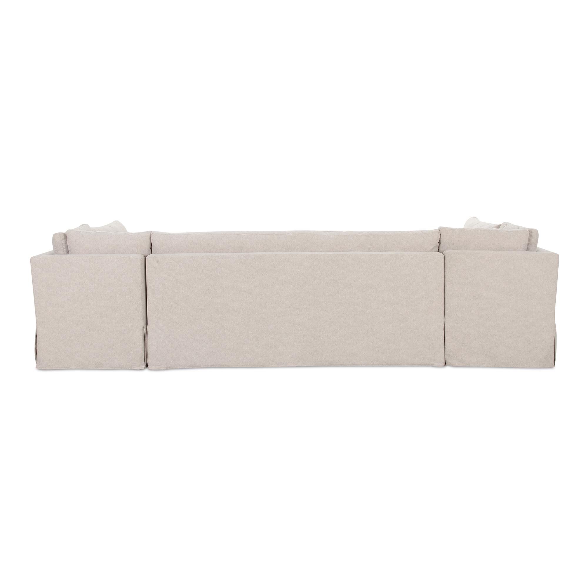 Fable Slipcover Dining Banquette U-Shape Beige 129In 5 Fable Slipcover Dining Banquette U-Shape Beige 129In - Image 5