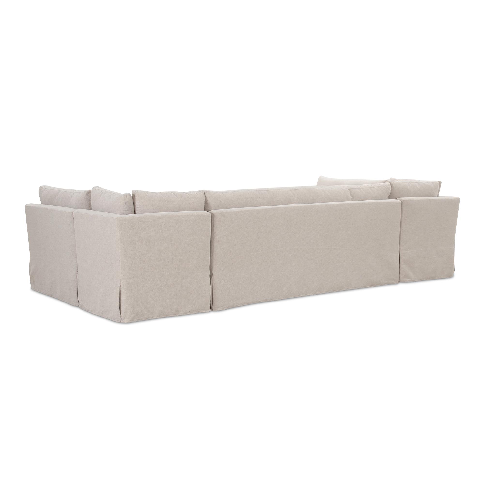 Fable Slipcover Dining Banquette U-Shape Beige 129In 2 Fable Slipcover Dining Banquette U-Shape Beige 129In - Image 2