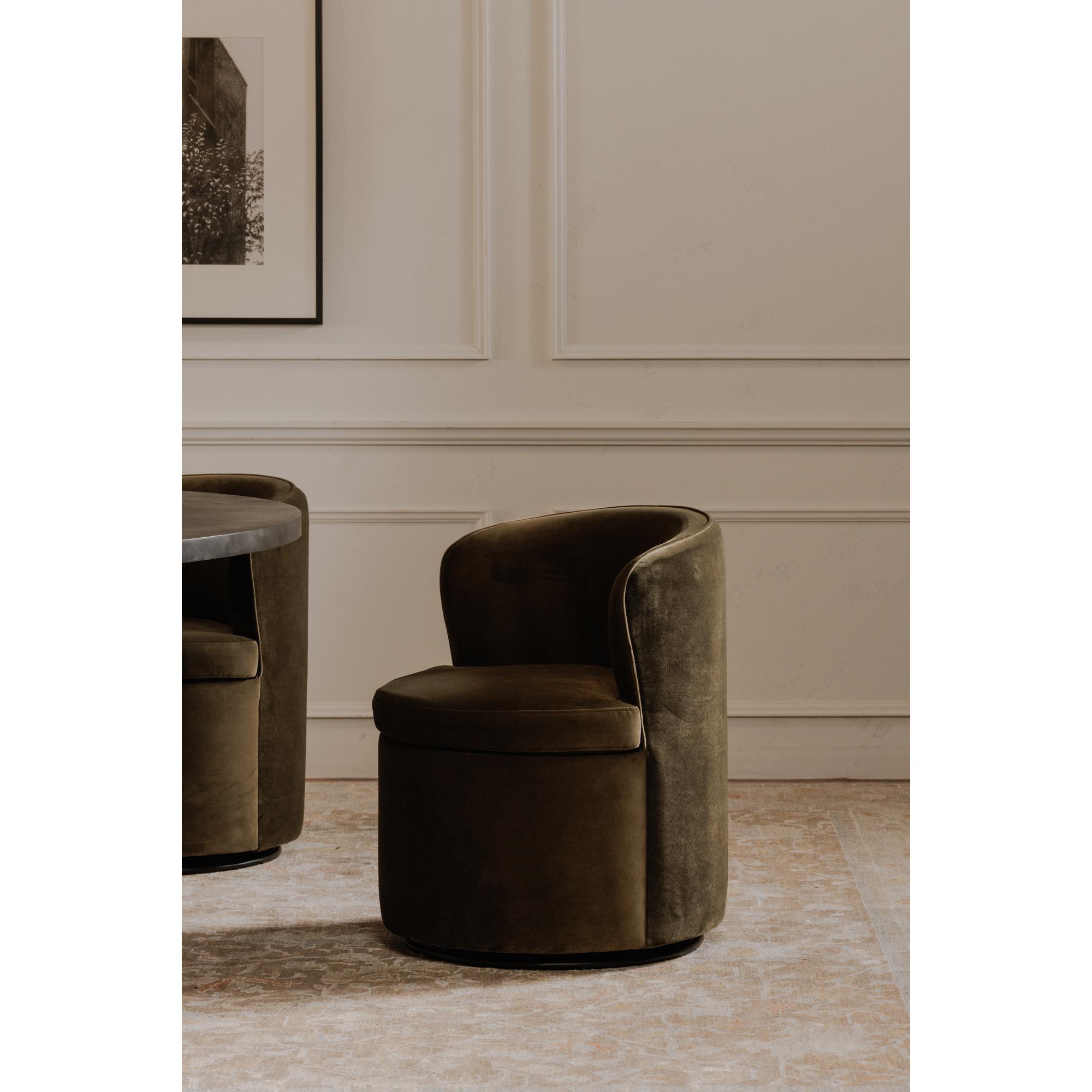 Dane Swivel Dining Chair Faux Green Mohair 8 Dane Swivel Dining Chair Faux Green Mohair - Image 8