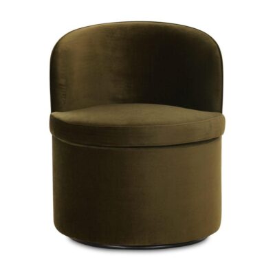 Dane Swivel Dining Chair Faux Green Mohair