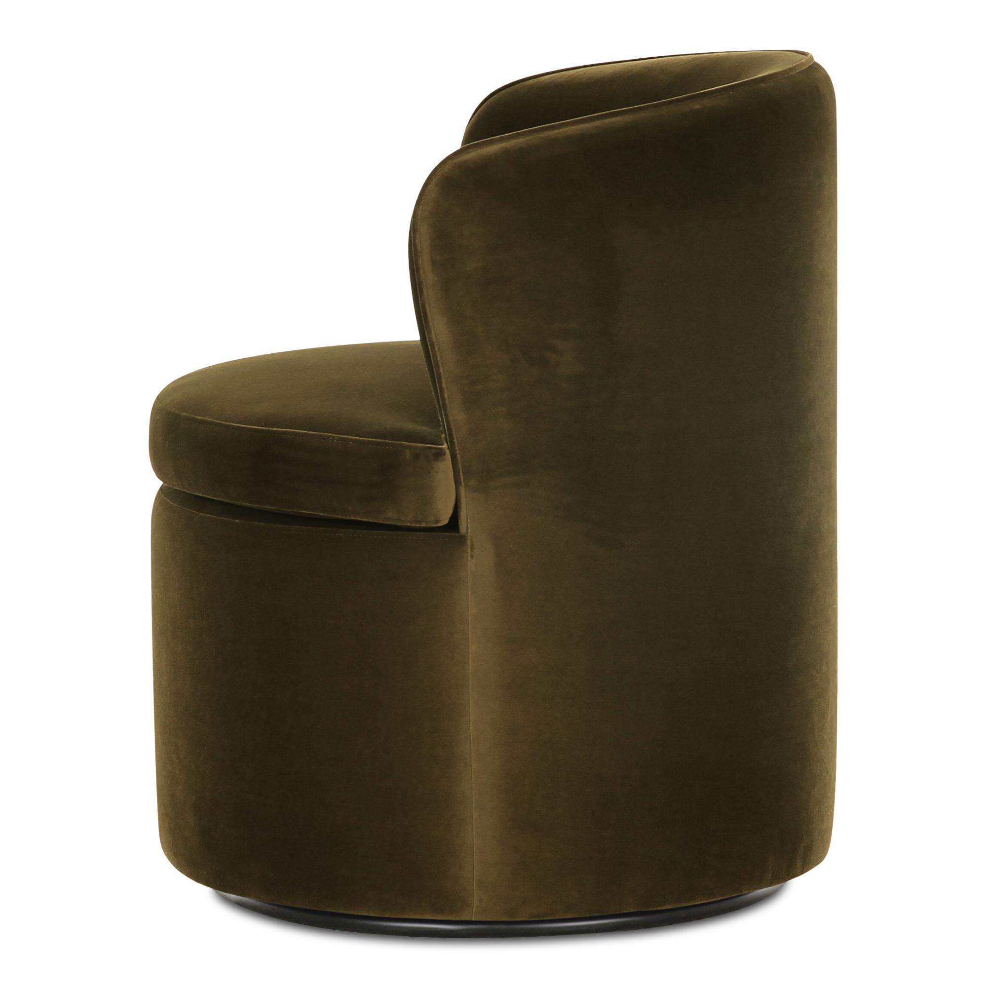 Dane Swivel Dining Chair Faux Green Mohair 4 Dane Swivel Dining Chair Faux Green Mohair - Image 4