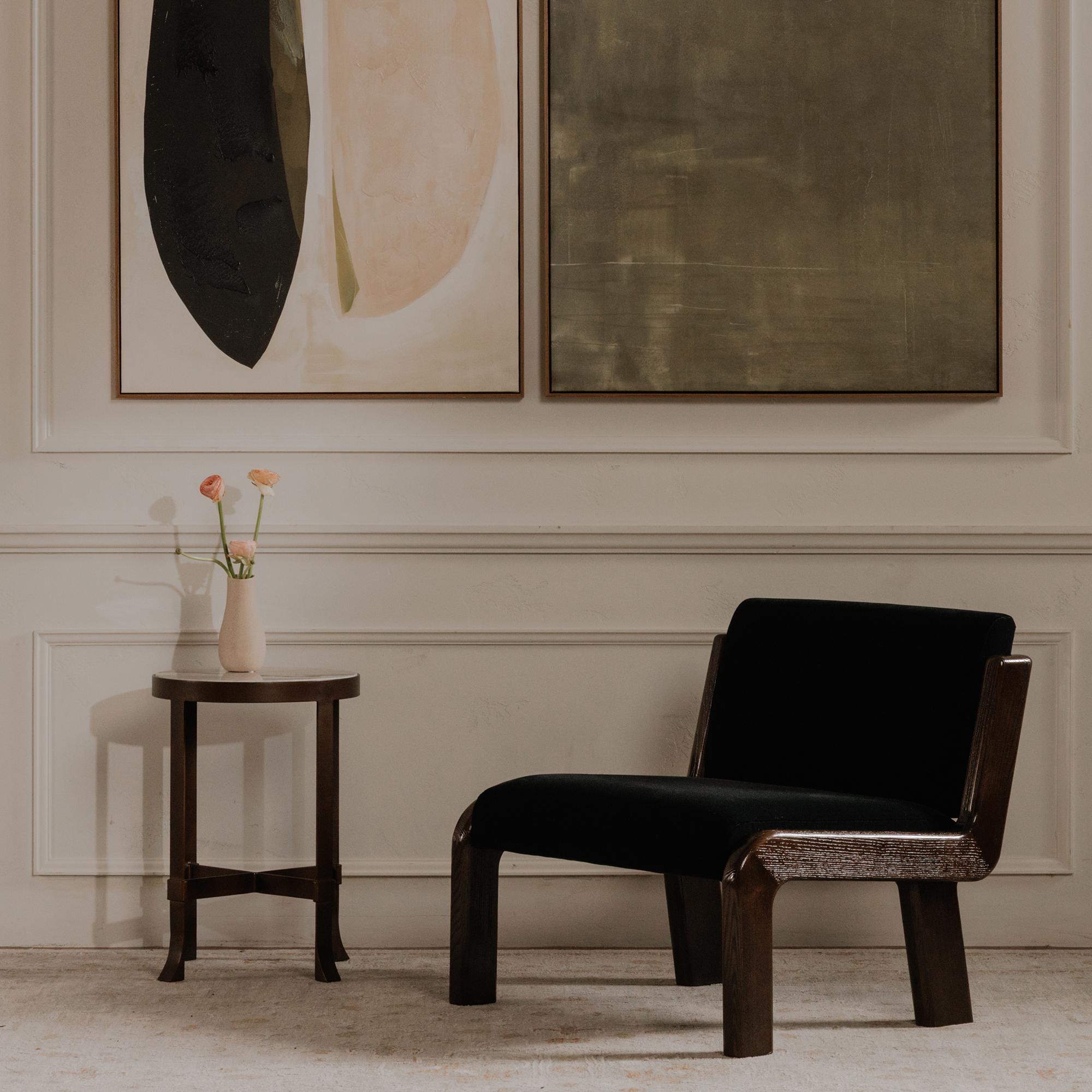 Edie Accent Chair Black Faux Mohair 9 Edie Accent Chair Black Faux Mohair - Image 9