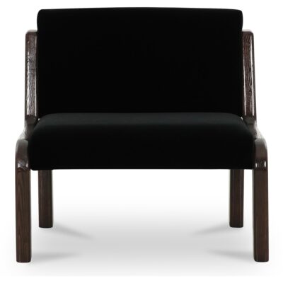 Edie Accent Chair Black Faux Mohair