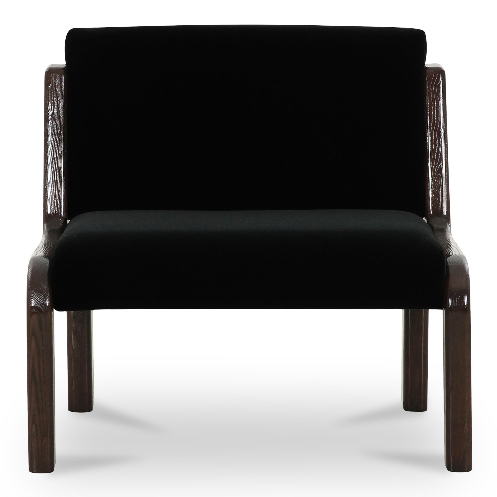 Edie Accent Chair Black Faux Mohair